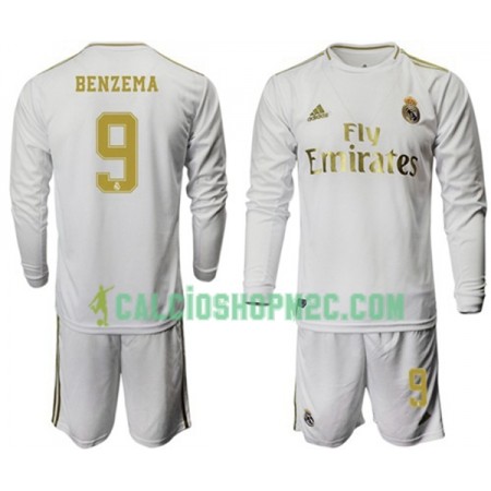 Real Madrid Benzema 9 Bambino Maglia Prima 2019/2020 Manica Lunga (+ Pantaloncini)